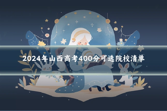 2024年山西高考400分可选院校清单