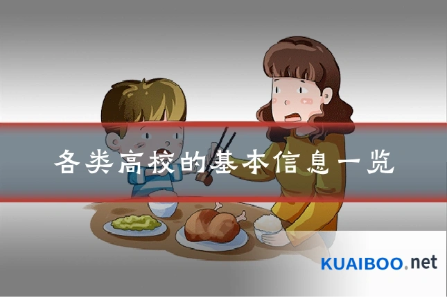 各类高校的基本信息一览