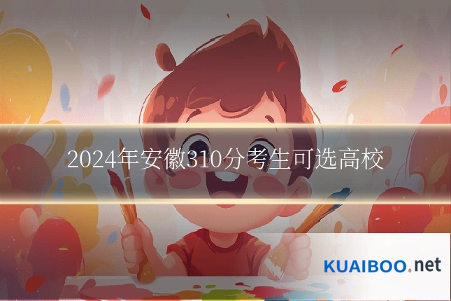 2024年安徽310分考生可选高校