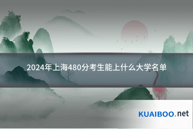 2024年上海480分考生能上什么大学名单