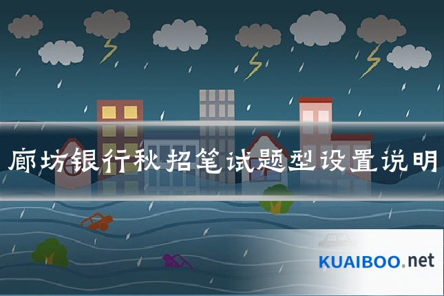 廊坊银行秋招笔试题型设置说明