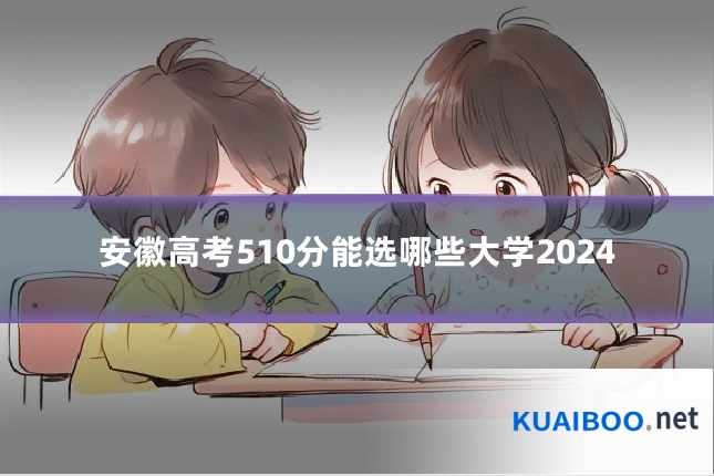 安徽高考510分能选哪些大学2024