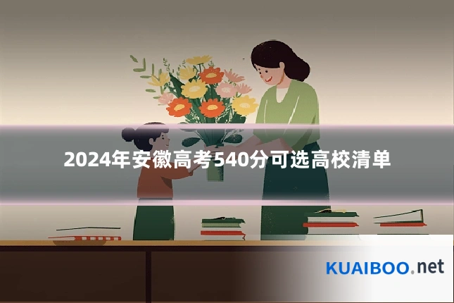 2024年安徽高考540分可选高校清单