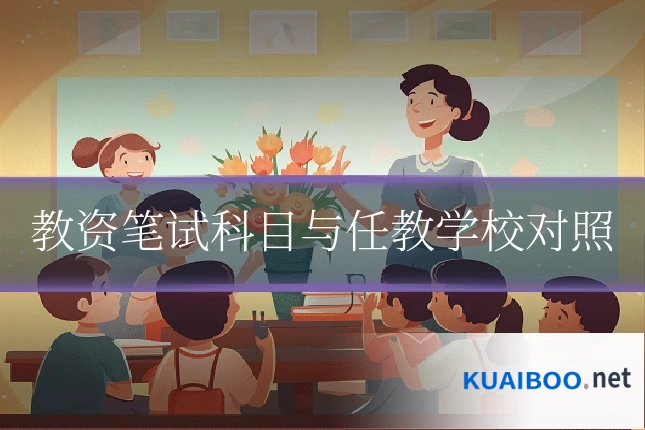 教资笔试科目与任教学校对照