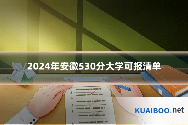 2024年安徽530分大学可报清单