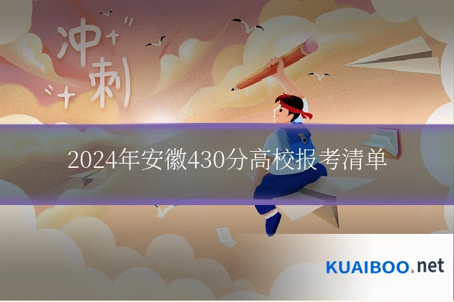 2024年安徽430分高校报考清单