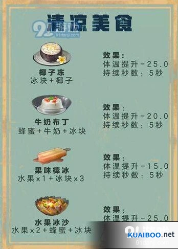 明日之后夏季清凉食谱 椰子冻棒冰沙拉
