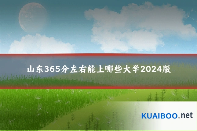 山东365分左右能上哪些大学2024版