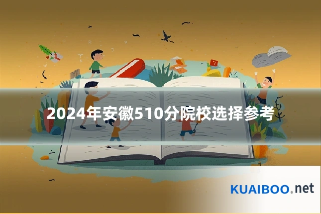 2024年安徽510分院校选择参考