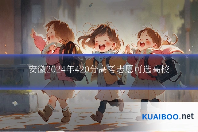 安徽2024年420分高考志愿可选高校