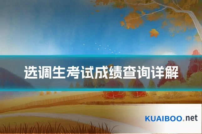选调生考试成绩查询详解