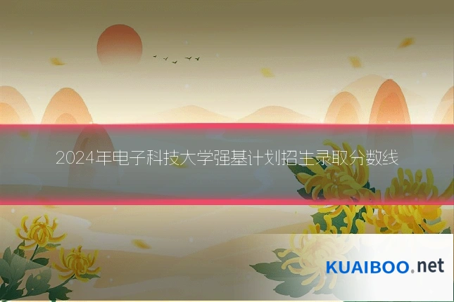 2024年电子科技大学强基计划招生录取分数线