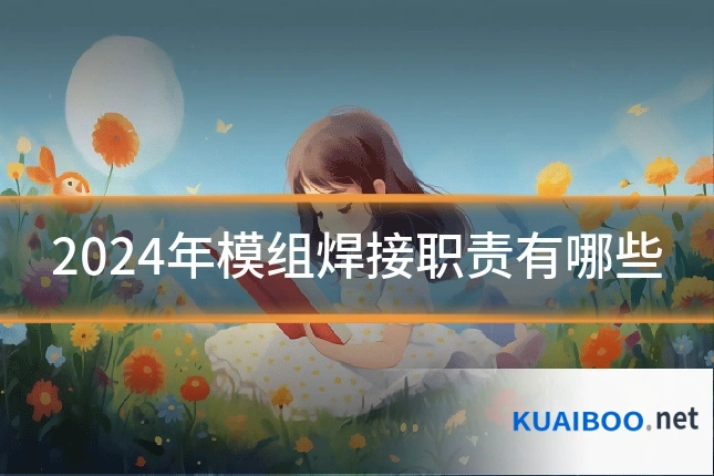 2024年模组焊接职责有哪些