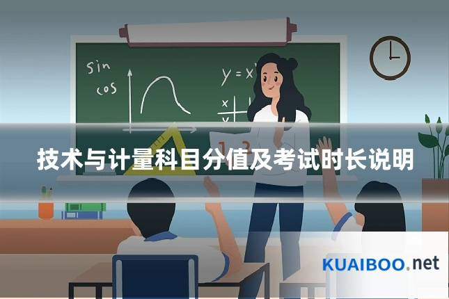 技术与计量科目分值及考试时长说明