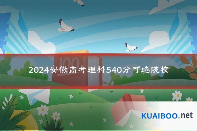 2024安徽高考理科540分可选院校