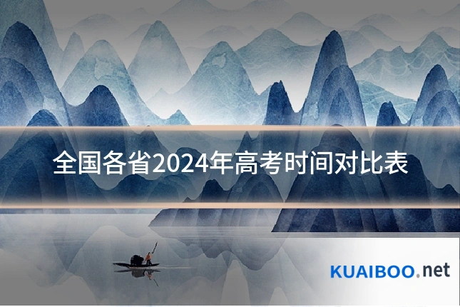 全国各省2024年高考时间对比表