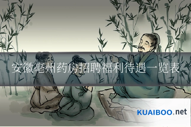 安徽亳州药房招聘福利待遇一览表