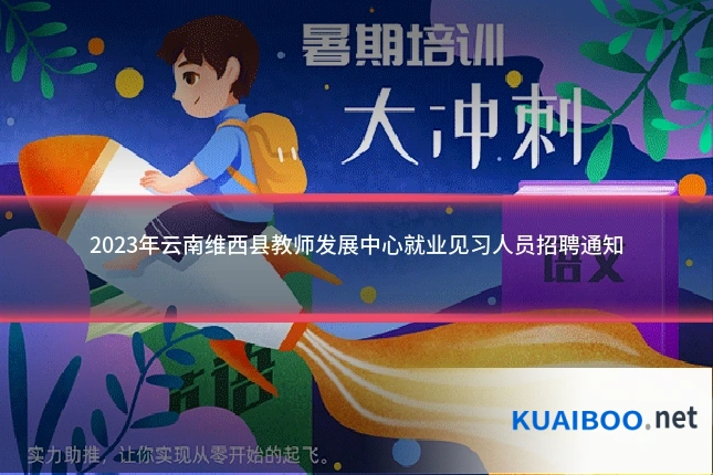 2023年云南维西县教师发展中心就业见习人员招聘通知
