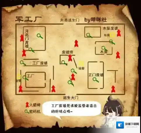 第五人格军工厂地牢位置 军工厂地牢刷新位置地图