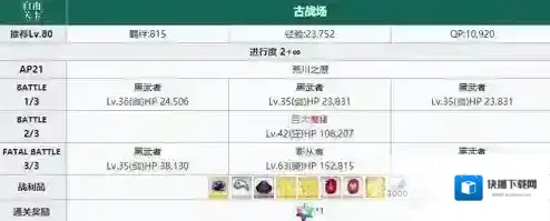 fgo下总国free荒川之原配置 古战场掉落介绍